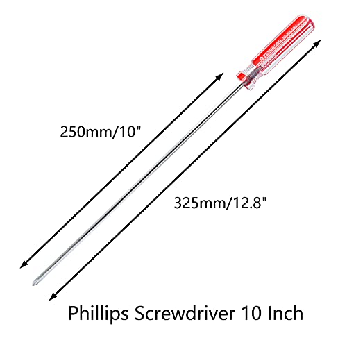 Kyuionty Phillips Screwdriver 10 Inch, Long Screwdriver #1 Magnetic Tip Screwdrivers Extra Long Shaft Cross Head Screwdriver