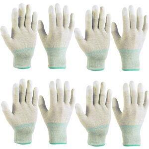 4 pairs esd anti static gloves, pc gloves with high resistance carbon fiber anti-static gloves for pc building computer electronics installation and repair (medium)