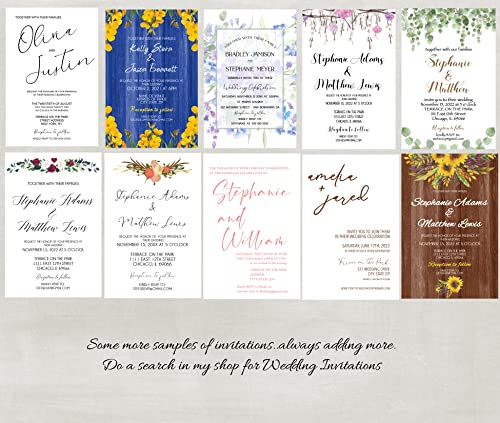 Personalized Wedding Invitation with Envelopes - Rose Arch