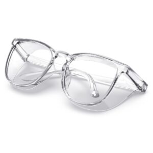 stylish safety glasses, clear anti-fog anti-scratch protective glasses for men and women (clear)