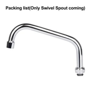 KWODE 6" Add-on Swivel Spout Replacement Part for Commercial Kitchen Sink Faucet, Short Swing Nozzle Chrome Polished