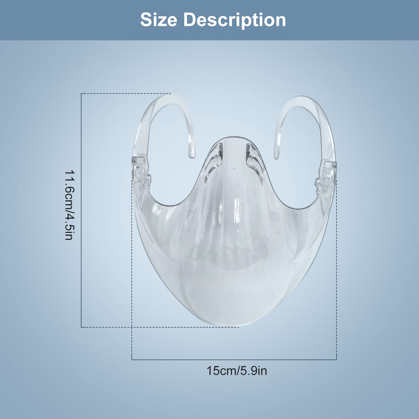 2PCS Transparent Face Shield, Lightweight Anti-Fog Clear Face Mask, Durable Breathable Clear Face Shield, Plastic Reusable Protective Face Mask for Men and Women