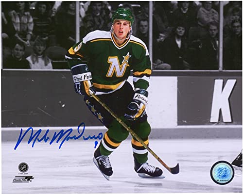 Mike Modano Dallas Stars Autographed 8" x 10" Minnesota North Stars Skating Photograph - Autographed NHL Photos