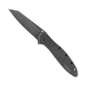 Kershaw Random Leek, Blackwash, 3 inch Sandvik 14C28N Stainless Steel Blade, SpeedSafe Opening, Reverse Tanto, 1660RBW