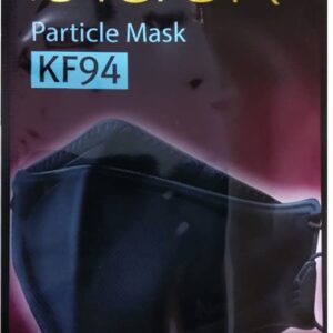 [Airwasher] KF94 Disposable Face Mask - Made in Korea, Black Breathable Reusable Face Mask, Individually Wrapped 4-Ply Adjustable Cloth Masks, 40 Pack