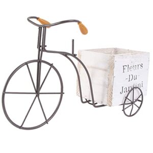 doitool bike flower pot bicycle planter wooden flower box tricycle plant stand decorative succulent container bonsai bicycle home garden decor random style (size l)
