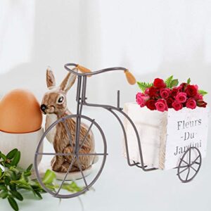 DOITOOL Bike Flower Pot Bicycle Planter Wooden Flower Box Tricycle Plant Stand Decorative Succulent Container Bonsai Bicycle Home Garden Decor Random Style (Size L)