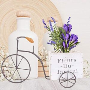 DOITOOL Bike Flower Pot Bicycle Planter Wooden Flower Box Tricycle Plant Stand Decorative Succulent Container Bonsai Bicycle Home Garden Decor Random Style (Size L)