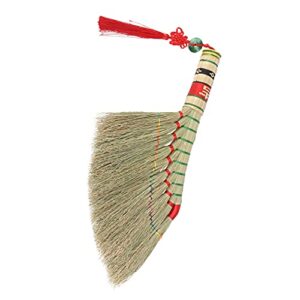 doitool dust brush small broom natural home cleaning broom home cleaning tool wood handle retro nature no static electricity sweeping broom sofa car corner and more