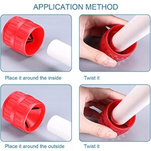 2 Pieces Red Inner-Outer Reamer Pipe and Tube Deburring Reamer Tubing Chamfer Tool for PVC/PPR/Copper/Brass/Aluminum Tubes(3/16-inch to 1-1/4-inch)