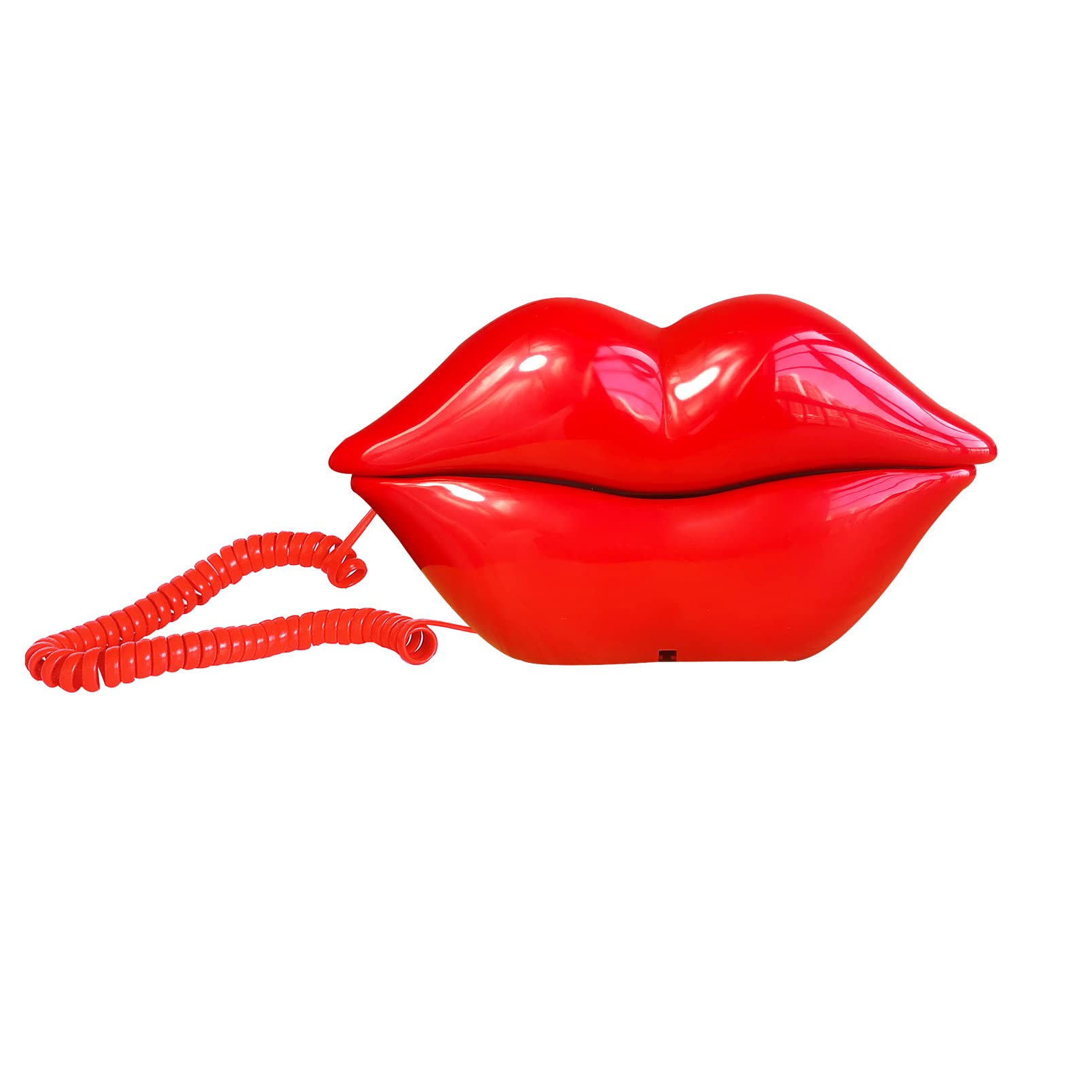 Corded Lip Phone, Benotek Novelty Landline Phone for Home/Office/Shops/Party Decor, Real Wired Funny Mouth Cartoon Telephone for Gift (Red)