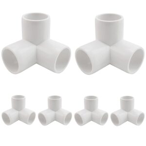marrteum 1/2 inch 3 way pvc fitting furniture grade pipe corner elbow for greenhouse shed/tent connection/garden support structure/storage frame [pack of 6]