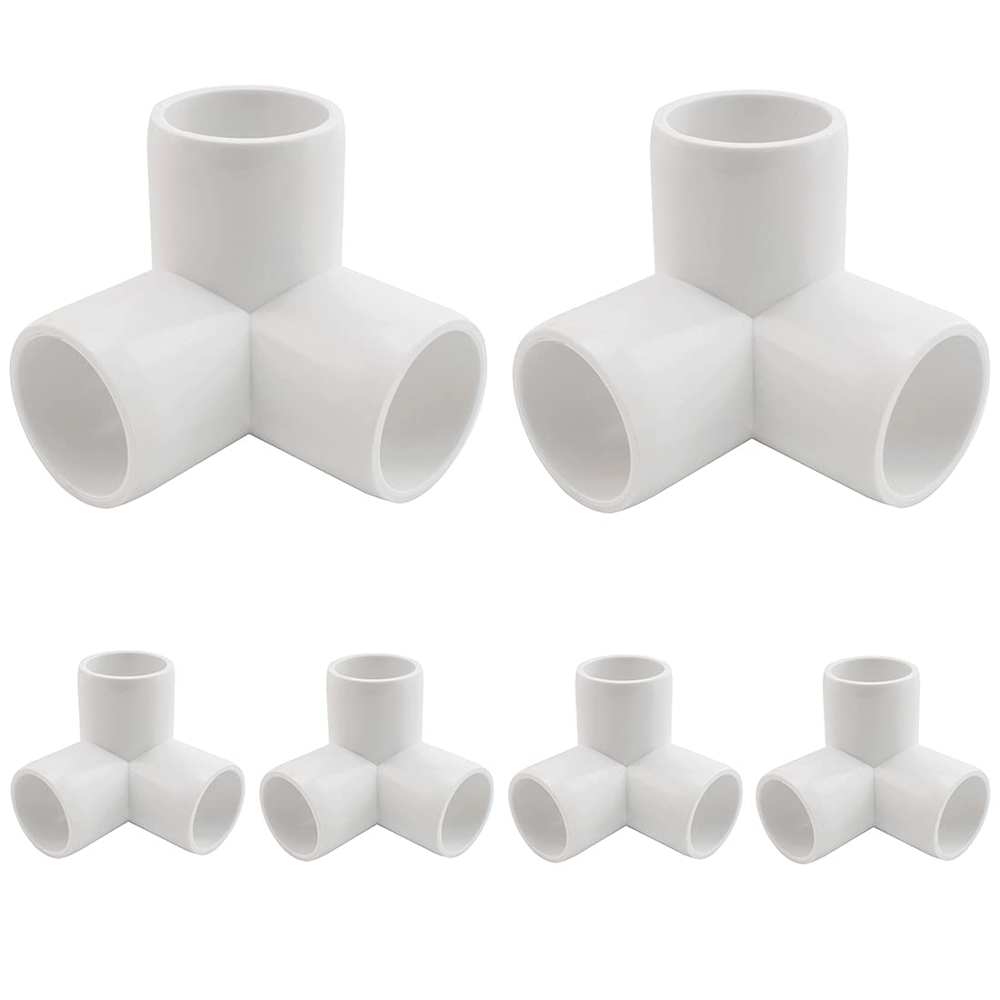 MARRTEUM 1/2 Inch 3 Way PVC Fitting Furniture Grade Pipe Corner Elbow for Greenhouse Shed/Tent Connection/Garden Support Structure/Storage Frame [Pack of 6]