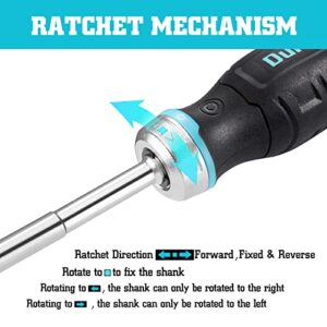 DURATECH Multi-bit Ratcheting Screwdriver, 38-Piece Magnetic Screw Drivers with Bits Storage Handle, Slotted/Philips/Pozi/Torx/Hex/Square