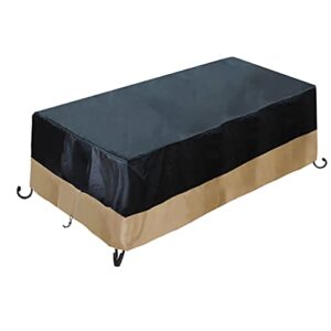 prohome direct heavy duty waterproof 60inch rectangle fire pit cover for outdoor patio gas fire table,60"l x 38"w x 24"h,weather resistant,black