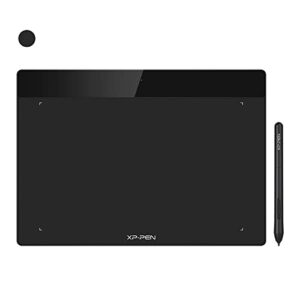 xppen deco fun l graphic drawing tablets 10x6 inches digital drawing pad art tablet with 8192 levels of pressure battery-free stylus for digital drawing, animation, online teaching(black)