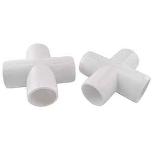 MARRTEUM 1/2 Inch 4 Way PVC Cross Elbow Fitting Furniture Build Grade SCH40 Pipe Joint for Greenhouse Shed/Garden Support Structure/Storage Frame [Pack of 6]