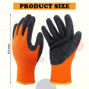 Syhood Heat Resistant Gloves, 3 Pairs, Orange and Black, Polyester Material, 6 Count, Unisex