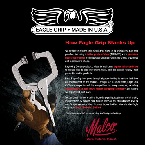 Malco Eagle Grip LP11SP 11 in. Locking C-Clamp with Swivel Pads