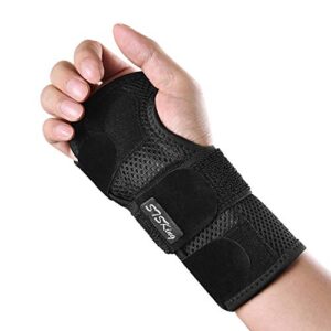 bracefun wrist brace for carpal tunnel - adjustable wrist support brace with splints right hand - hand support removable metal splint and to help night sleep relieve and treat wrist pain, sports