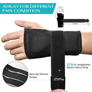 BraceFun Wrist Brace for Carpal Tunnel - Adjustable Wrist Support Brace with Splints Right Hand - Hand Support Removable Metal Splint and to Help Night Sleep Relieve and Treat Wrist Pain, Sports