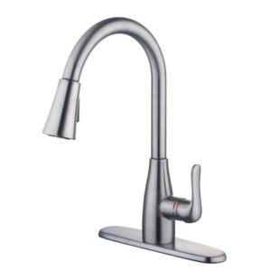 glacier bay mckenna kitchen faucet with single handle pull-down sprayer (stainless steel), hd67726w-1208d2