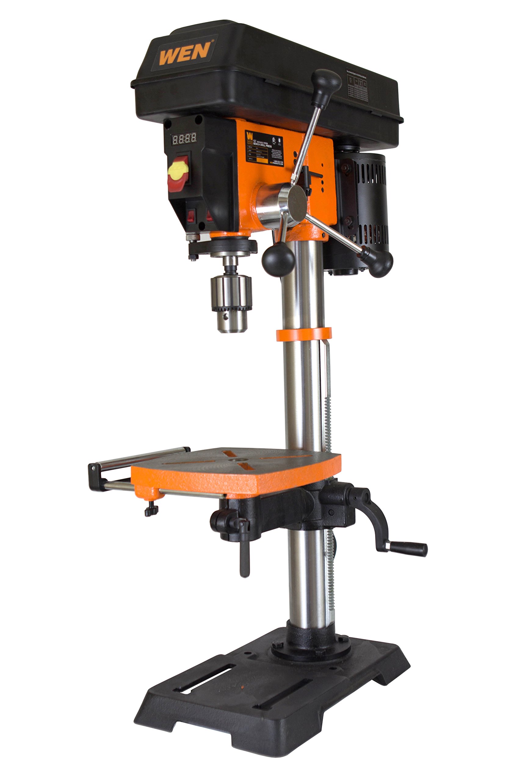 WEN 4214T 5-Amp 12-Inch Variable Speed Cast Iron Benchtop Drill Press with Laser and Work Light