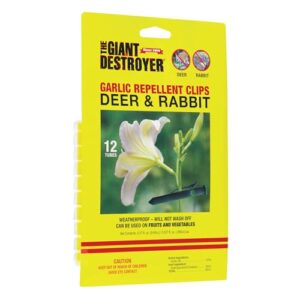 the giant destroyer 700 garlic deer & rabbit repellent, 12 clips, green