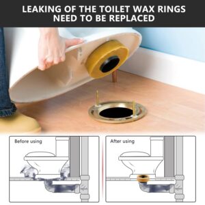 boeemi Extra Thick Wax Ring Toilet,with Flange and Bolts for Reinstallation of the Toilet, Fits 3-inch or 4-inch Waste Lines(2 PCS)