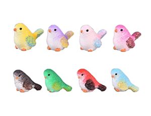 honeytoys 8pcs resin mini birds, miniature figurines, fairy garden accessories, fairy garden supplies, fairy garden animals for fairy garden, plant pots, bonsai craft decor