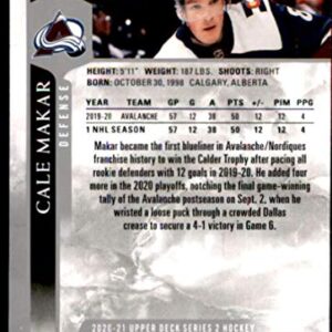 2020-21 Upper Deck #301 Cale Makar Colorado Avalanche Hockey Card