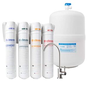 aquverse 5-stage complete reverse osmosis system | faucet and ice-maker kit | 4 filters with quick-connect fittings | nsf certified | easy-install