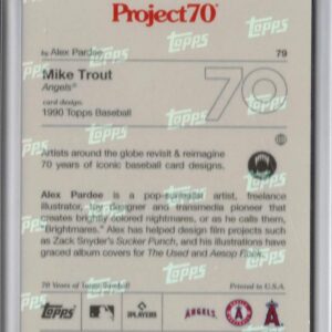 2021 Topps Project 70 Baseball Card #79 1990 Mike Trout by Alex Pardee
