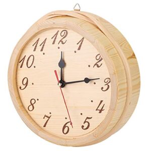 yyqtgg sauna clock, wood digital handcrafted alarm analog clock for sauna room home bedroom use sauna accessories