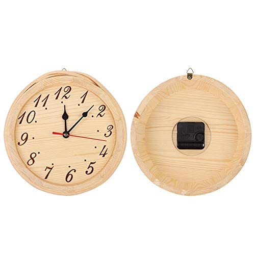 Yyqtgg Sauna Clock, Wood Digital Handcrafted Alarm Analog Clock for Sauna Room Home Bedroom Use Sauna Accessories