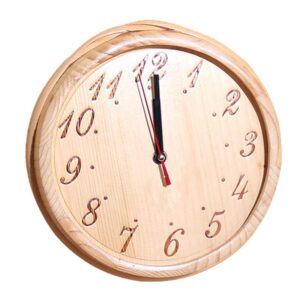 Yyqtgg Sauna Clock, Wood Digital Handcrafted Alarm Analog Clock for Sauna Room Home Bedroom Use Sauna Accessories