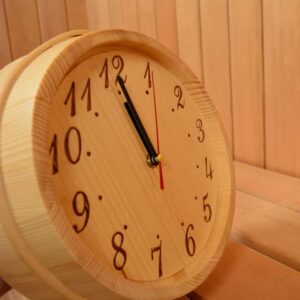 Yyqtgg Sauna Clock, Wood Digital Handcrafted Alarm Analog Clock for Sauna Room Home Bedroom Use Sauna Accessories