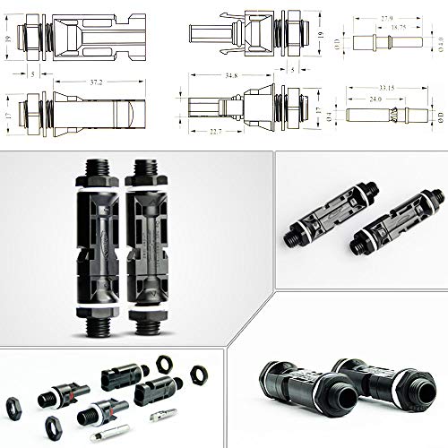 BAYM Solar Panel Cable Connector 30A 45A Panel Solar Wire Connector PV System Waterproof Combiner Box Inverter(30A 20P)