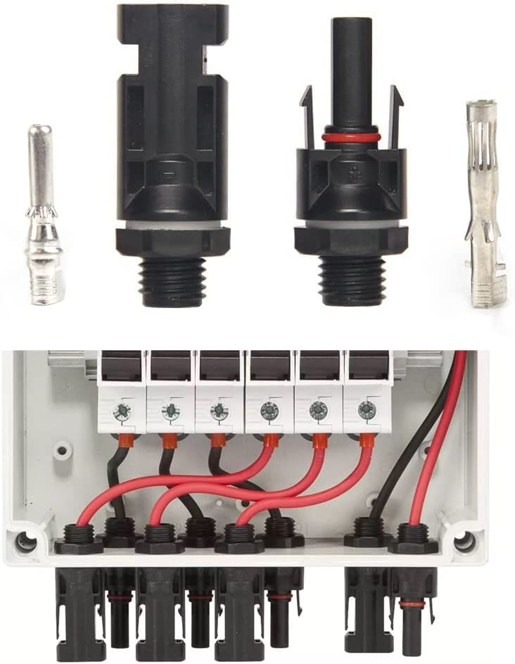 BAYM Solar Panel Cable Connector 30A 45A Panel Solar Wire Connector PV System Waterproof Combiner Box Inverter(30A 10P)