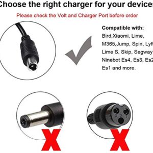 Demon 42V 2A Battery Charger Power Adapter for Bird,Lime,Lime-S, Skip, Spin, M365, Bird Charger,Lime Charger, Skip, Es4, Es3, Es2, Es1,Black