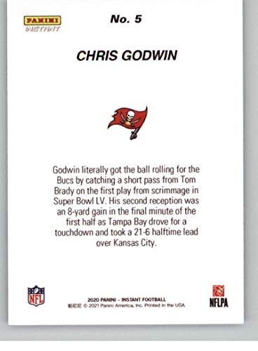 2021 Panini Super Bowl LV Champions #5 Chris Godwin Tampa Bay Buccaneers (2020 NFL Season Champs - Panini Instant) NFL Football Card NM-MT