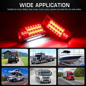 LINKITOM New Halo Rectangle Submersible LED Trailer Light, Super Bright Brake Stop Turn Tail License Lights for Camper Truck RV Boat Snowmobile Over 80" Inch