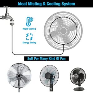 Misting Cooling System, Outdoor Misting System for Patio,Patio Mister for Cooling Fan 20FT Misting Line + 6 Brass Mist Nozzles + Brass Adapter(3/4"),Outdoor Mister System for Trampoline Greenhouse