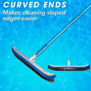 Pool Brush, 6.7FT Swimming Pool Brush, Pool Accessories, Pool Brush Head for Inground Pools, Pool Scrub Head, Pool Brush with Pole for Inground, Swimming Pool, Walls, Tiles