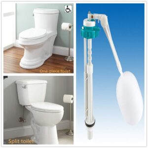 Anti-Siphon Toilet Ballcock Fill Valve Adjustable 9-Inch-13 Inch Toilet toilet tank repair kit with Float, Float Rod, Refill Tube and Nu,white and green