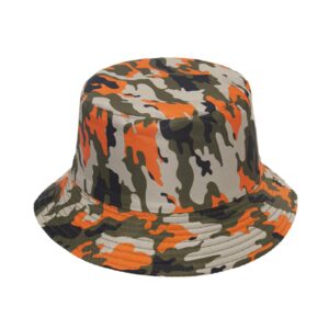 men & women bucket sun hat outdoor cap packable summer fisherman cap for fishing, safari, beach & boating(orange, free)