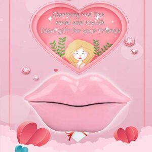 CHENJIEUS Lip Telephone, Advanced Home Telephone, Interesting Mouth Lip-Shaped Telephone, Electroplating Wire Phone Home Decoration, for Families House Phone (Pink)