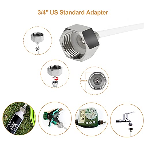 Misting Cooling System 50ft(15M) Misting Line 12 Stainless Steel Mist Nozzles 1/4" Outdoor Cool Mister for Patio Garden Umbrellas Greenhouse Fan Trampoline Waterpark - White Pipe