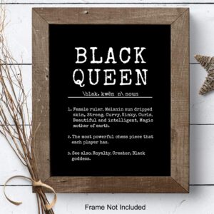 Empowered Black Women Wall Art - African American Women Wall Decor - Black Woman Poster - 8x10 Motivational Inspirational Decor - Positive Quotes Decoration - Encouragement Gifts for Girls, Teens