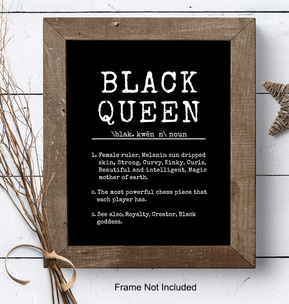 Empowered Black Women Wall Art - African American Women Wall Decor - Black Woman Poster - 8x10 Motivational Inspirational Decor - Positive Quotes Decoration - Encouragement Gifts for Girls, Teens